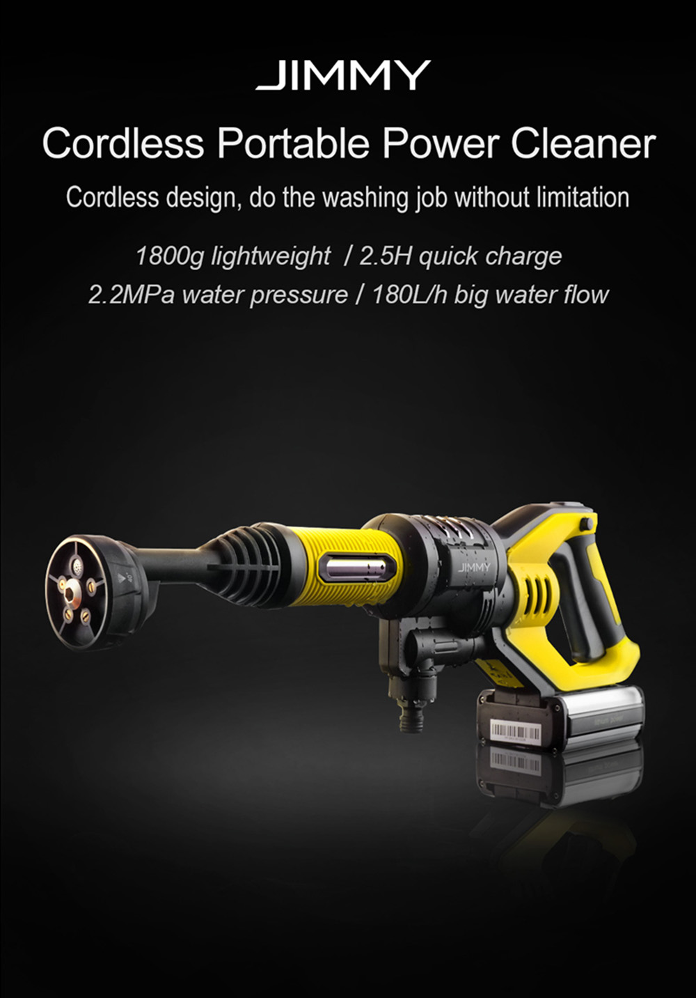 Jimmy JW31 Powerful Handheld Rechargeable Flush Gun Cleaning Tool