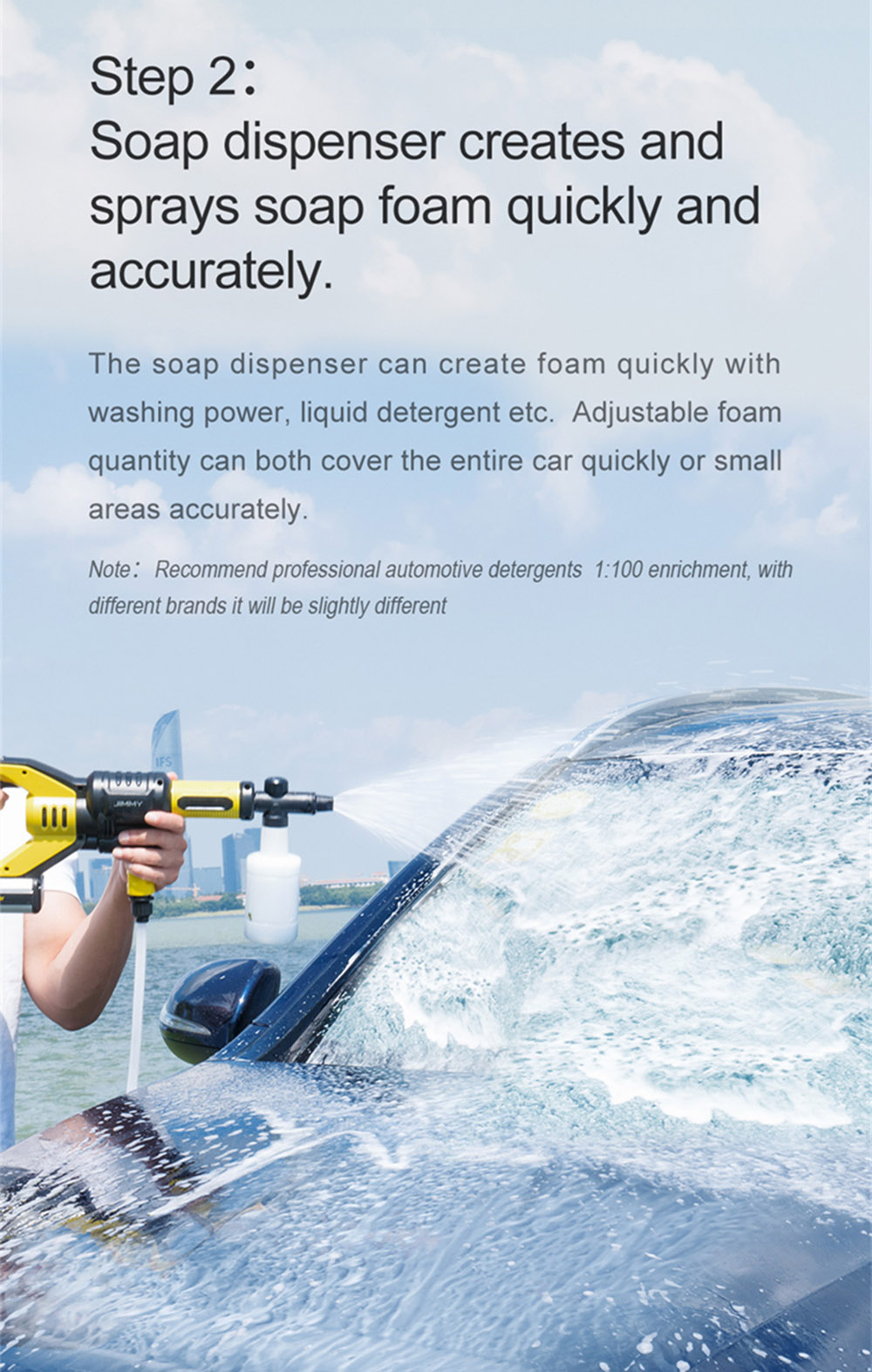 Jimmy JW31 Powerful Handheld Rechargeable Flush Gun Cleaning Tool