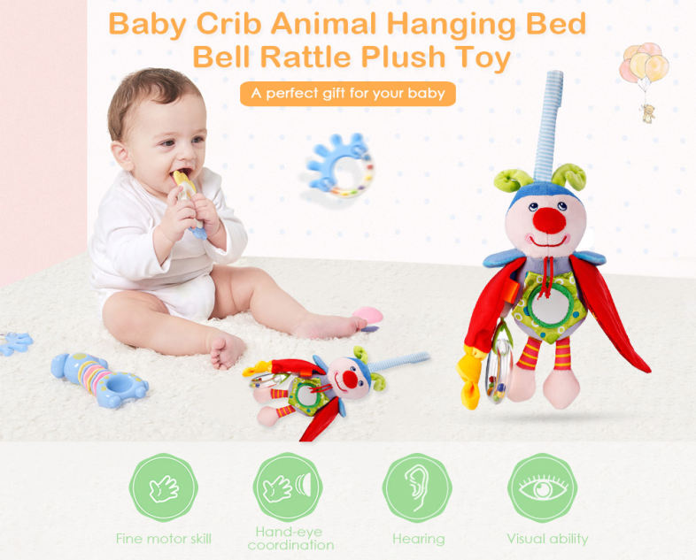 Baby Crib Animal Rattle Plush Toy Stroller Pendant Hanging Bed Bell Baby Crib Animal Rattle Plush Toy Stroller Pendant Hanging Bed Bell