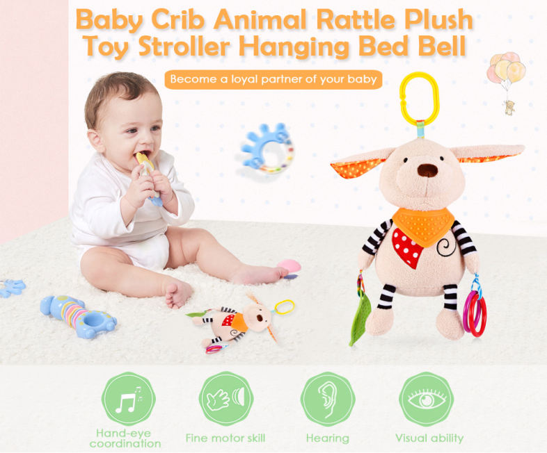 Baby Crib Animal Rattle Plush Toy Stroller Hanging Bed Bell Baby Crib Animal Rattle Plush Toy Stroller Hanging Bed Bell