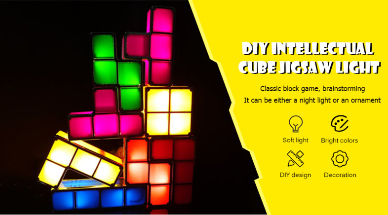 DIY Intellectual Cube Jigsaw Light for Bar Decoration