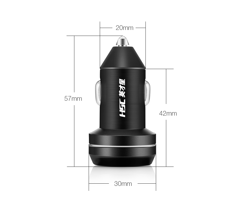 HSC YC38 Car Charger Dual USB 3.4A High Current Safety Hammer 