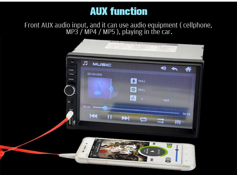 7018B 7-inch Touch Screen Display Support Bluetooth Calling Function