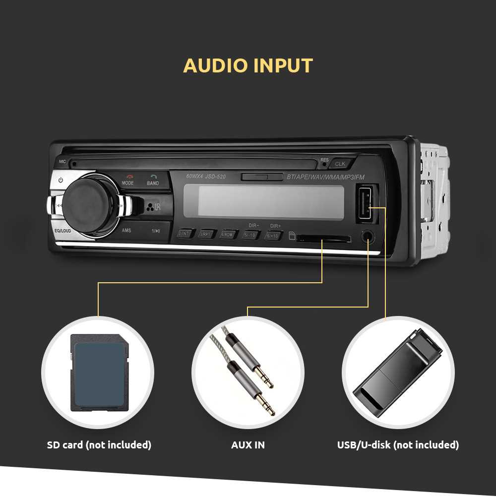 JSD - 520 Wireless Bluetooth Car MP3 Player