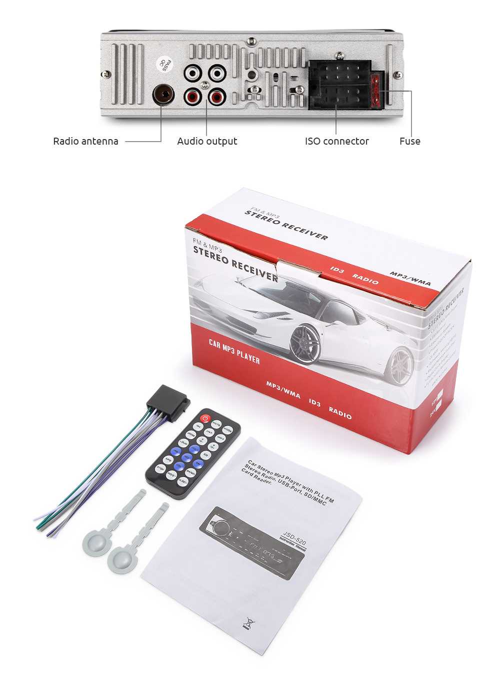 JSD - 520 Wireless Bluetooth Car MP3 Player