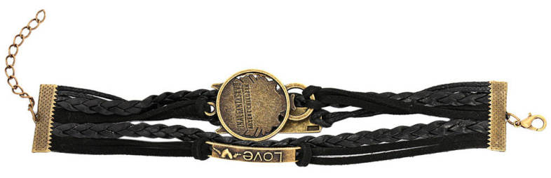 Novel Cartoon Animal Wolf Letter Decoration Unisex Multilayer Weave Alloy Rope Bracelet