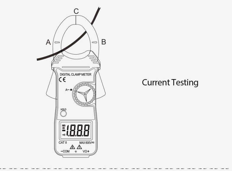 WHDZ DT3288C Digital Current Clamp Ammeter AC DC Temperature Voltmeter Tester