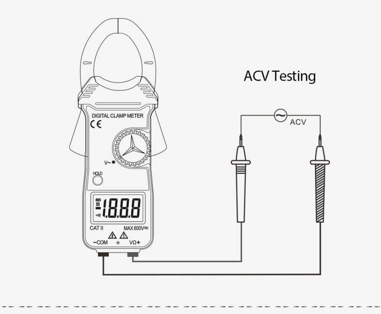 WHDZ DT3288C Digital Current Clamp Ammeter AC DC Temperature Voltmeter Tester