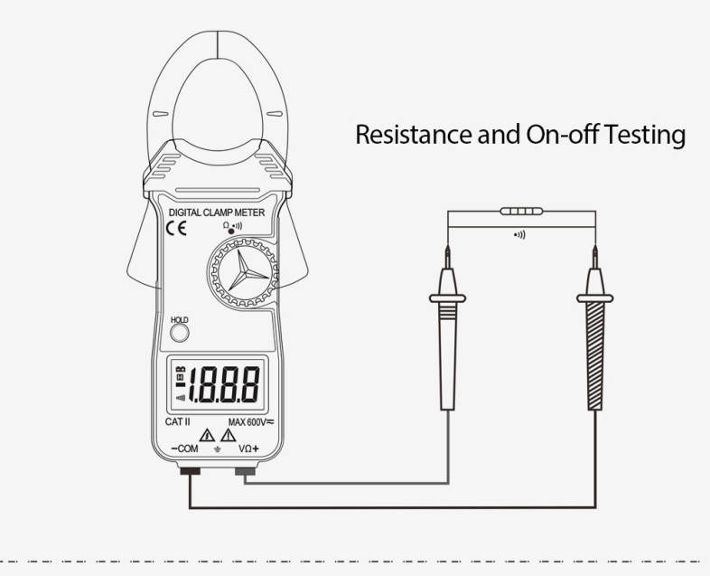 WHDZ DT3288C Digital Current Clamp Ammeter AC DC Temperature Voltmeter Tester