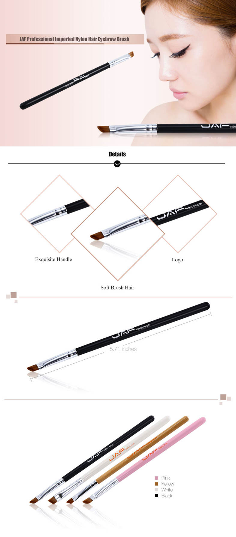 JAF Professional Imported Nylon Hair Eyebrow Brush