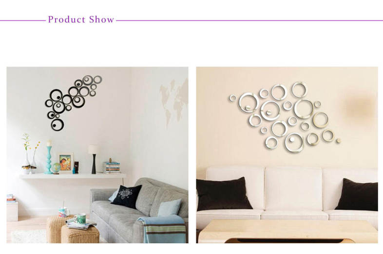 Fashionable Personality 3D Crystal Circle Mirror Wall Stickers Decor DIY Gift