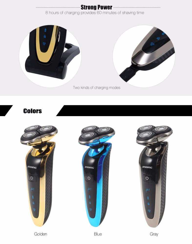 JINDING RQ8508C Rechargeable 4D Floating Head Shaver for Men