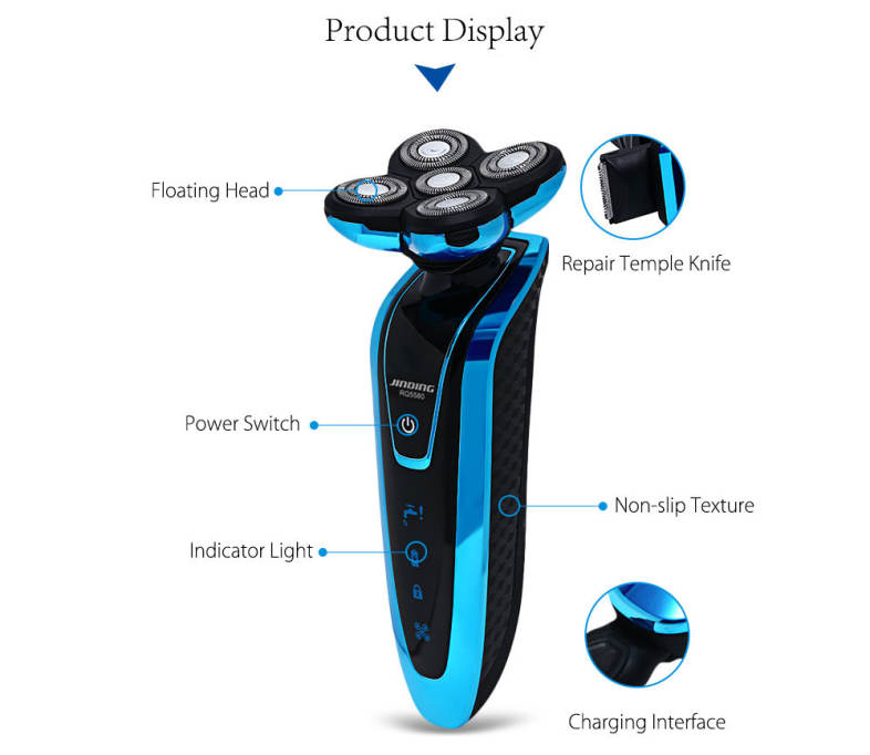 JINDING 5580 Waterproof Five Blades Electric Shaver for Men