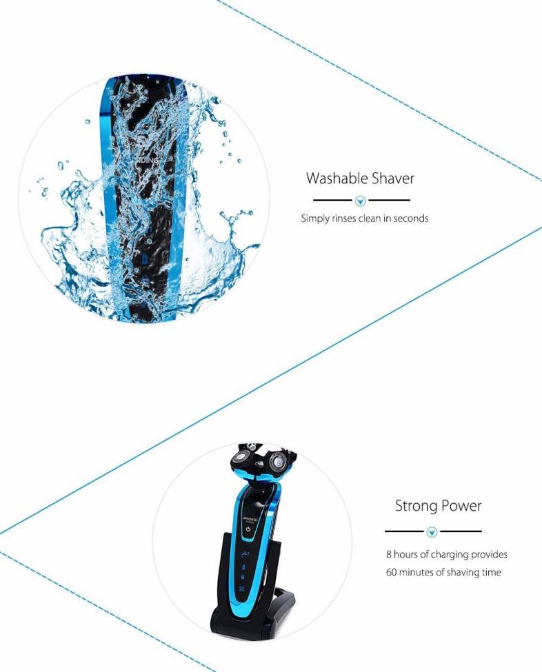JINDING 5580 Waterproof Five Blades Electric Shaver for Men
