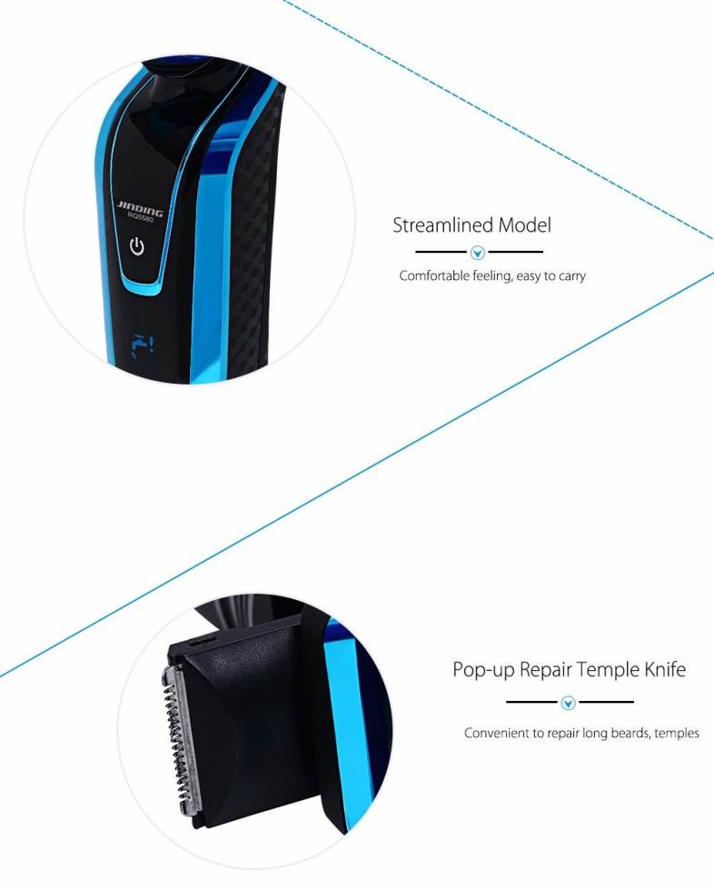 JINDING 5580 Waterproof Five Blades Electric Shaver for Men