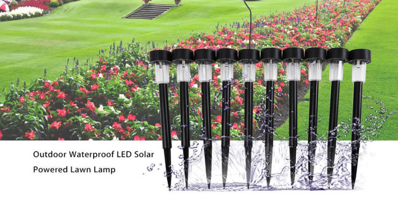 Outdoor Waterproof 10PCS Solar Powered LED Lawn Lamp