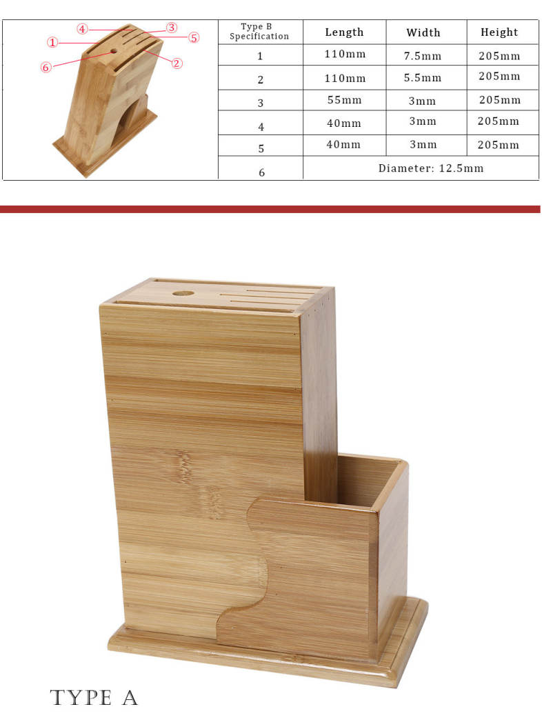 CYYC Multi-purpose Bamboo Tool Holder Knife Rack Kitchenware