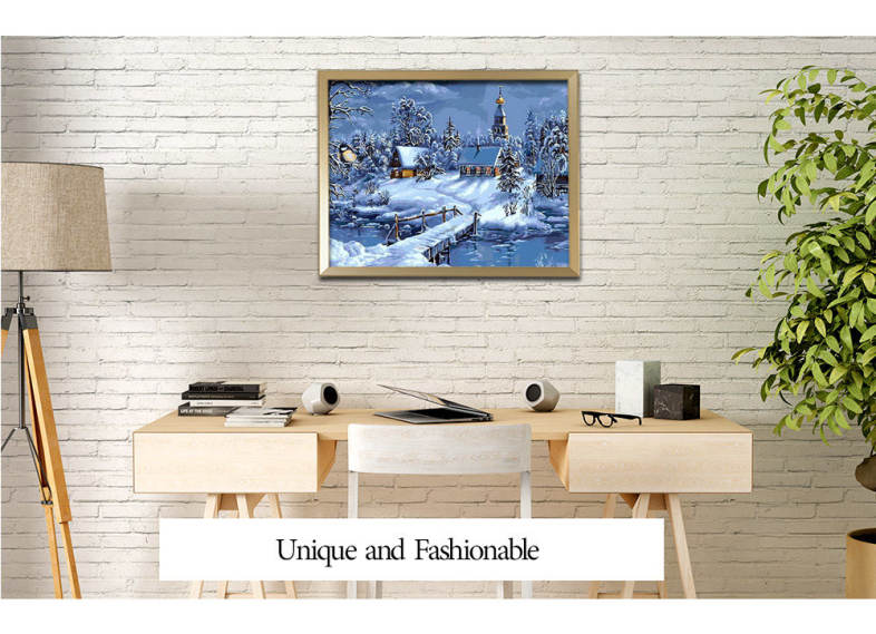 Village Landscape DIY Digital Oil Hand Painting Wall Decoration