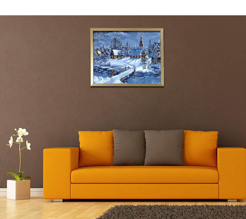 Village Landscape DIY Digital Oil Hand Painting Wall Decoration