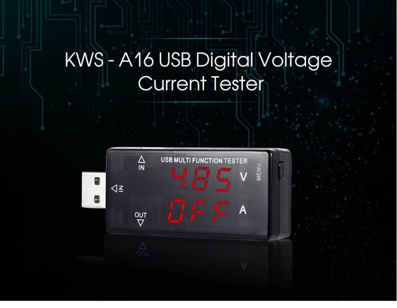 KWS - A16 4 - 30V USB Digital Voltage Measuring Instrument Current Tester