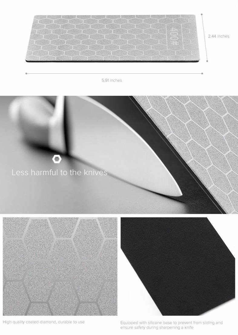 DMD 400 Grit Professional Angle Diamond Sharpener Knife Whetstone