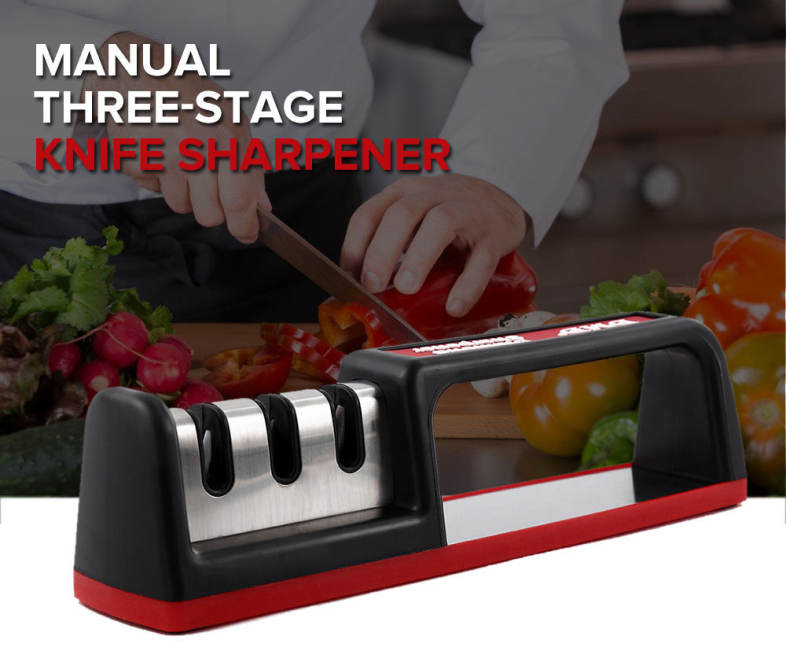 DMD Three-stage Diamond Tungsten Steel Ceramic Kitchen Knife Sharpener
