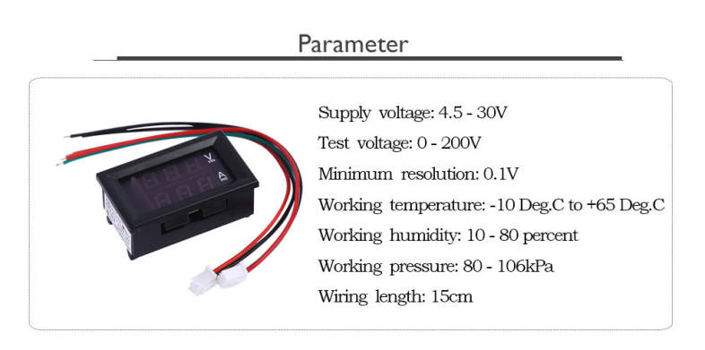 LED VA Two In One Digital Measuring Instrument 100A DC 200V Multimeter