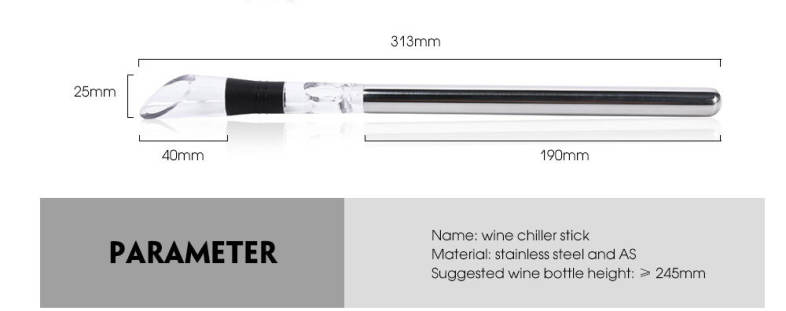 3 in 1 Stainless Steel Wine Chiller Stick with Aerator and Pourer for  Whiskey Champagne
