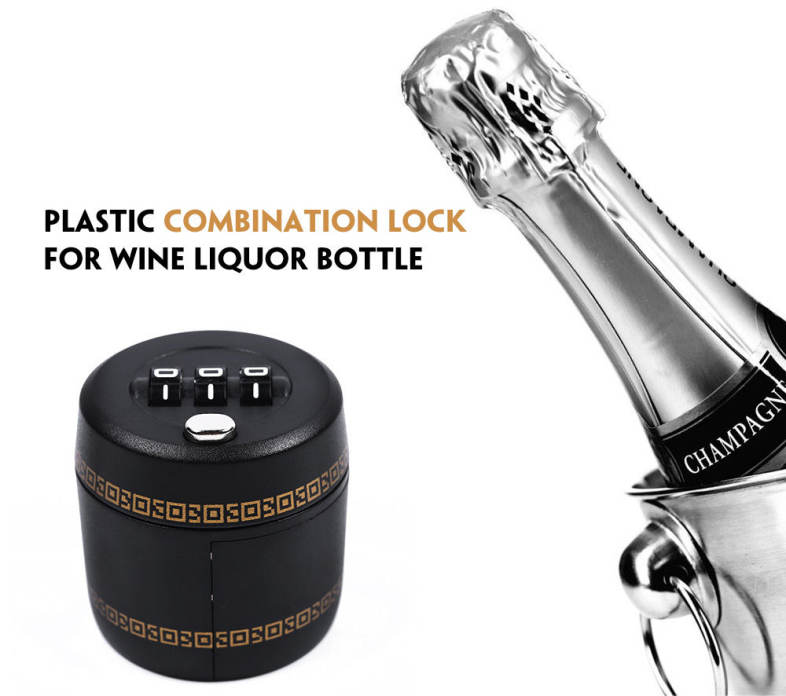 Plastic Wine Liquor Bottle Combination Lock Home Supplies