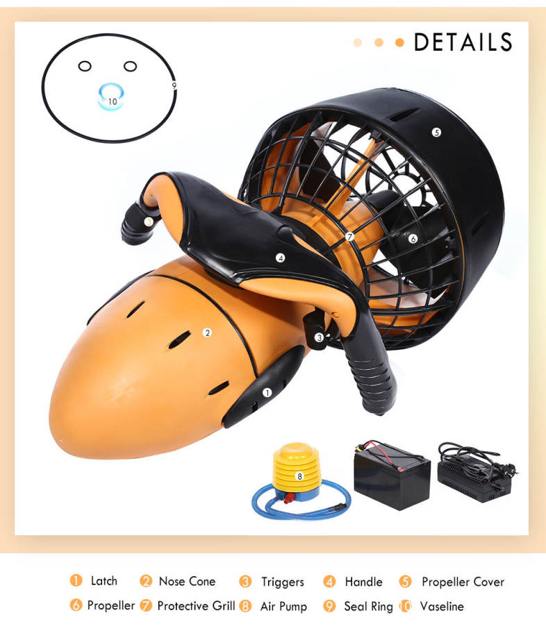 300W Electric Underwater Propeller Sea Scooter Diving Equipment