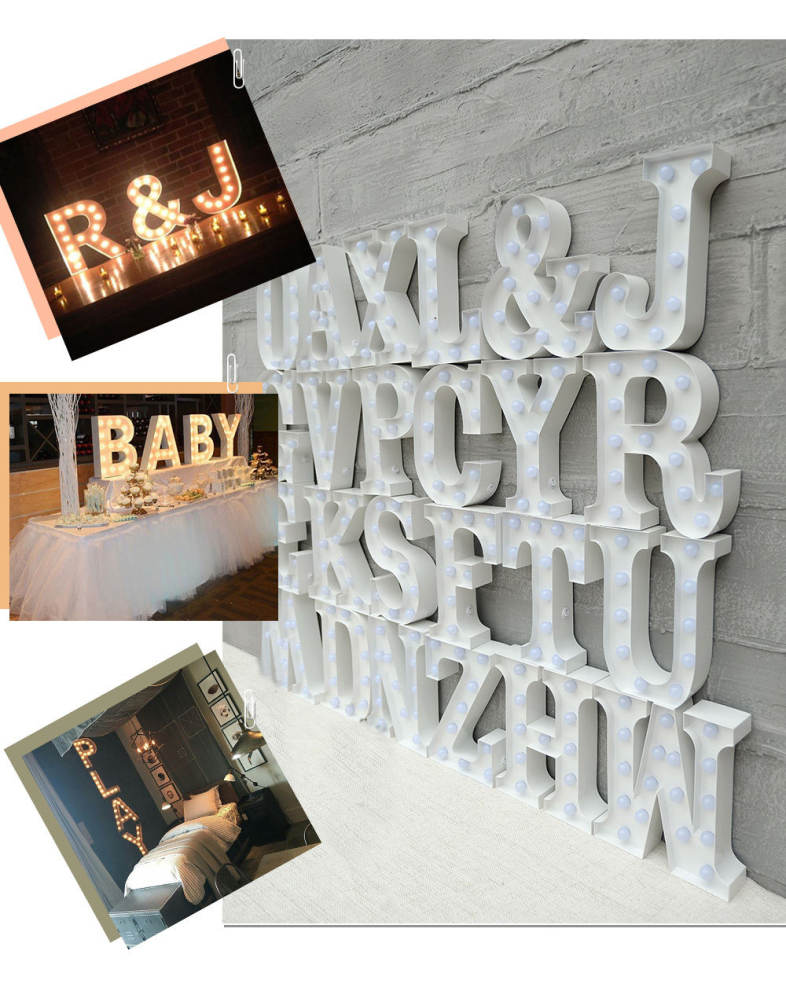Creative 3D Marquee Letter Symbol LED Night Light Decoration Lamp