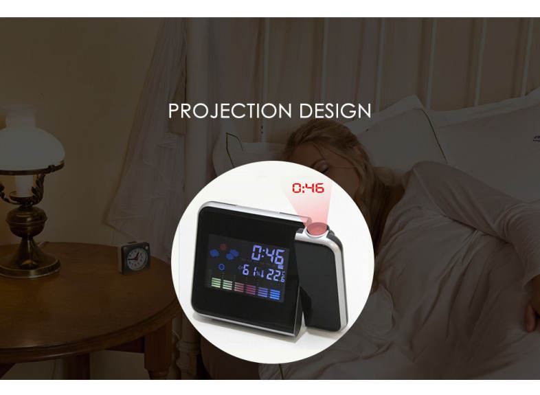 Digital Color Screen Projection Alarm Clock