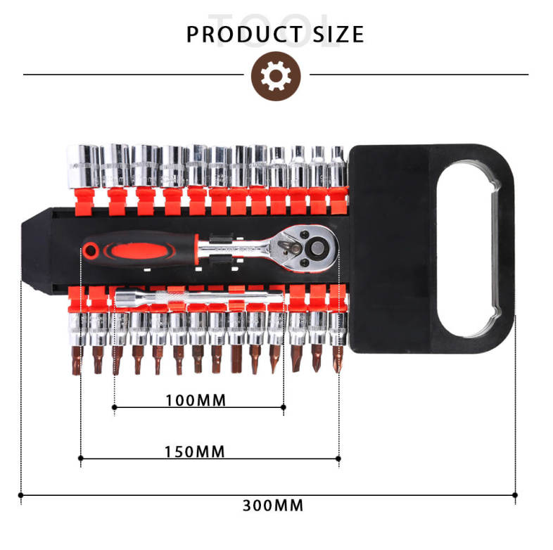 28pcs Tube Double Row Ratchet Wrench 1/4 Small Fly Repairing Hand Tool