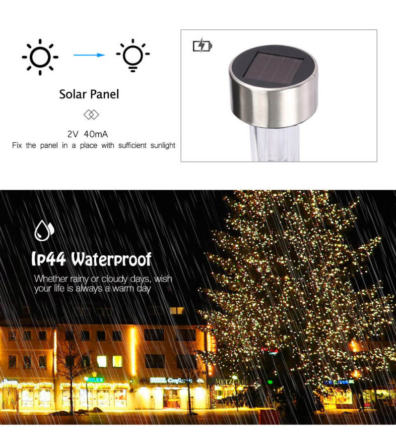 10pcs Outdoor Solar Powered Waterproof LED Courtyard Lawn Lamp