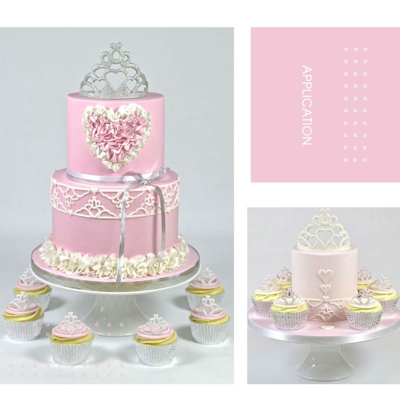 2pcs Imperial Crown Shape Fondant Cake Embossing Mold Baking Tools