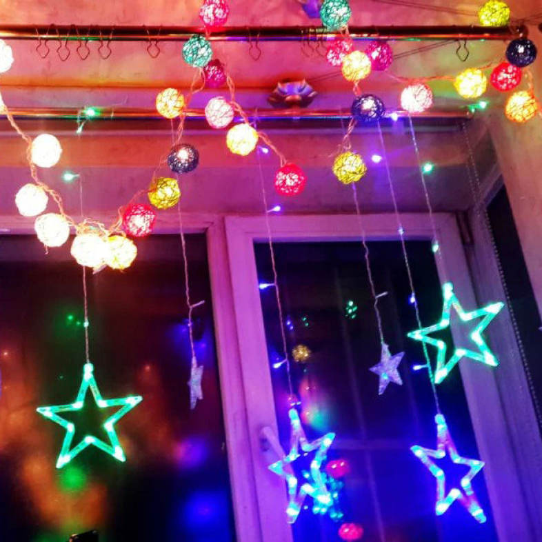 12 LEDs Star Shape String Light Holiday Party Wedding Decoration Lamp