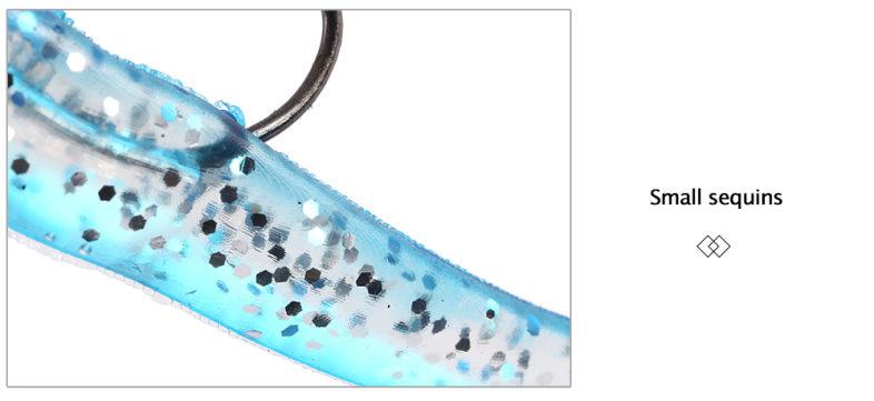 5pcs Lead Head Single Hook Bait PVC Artificial Soft Fishing Lure