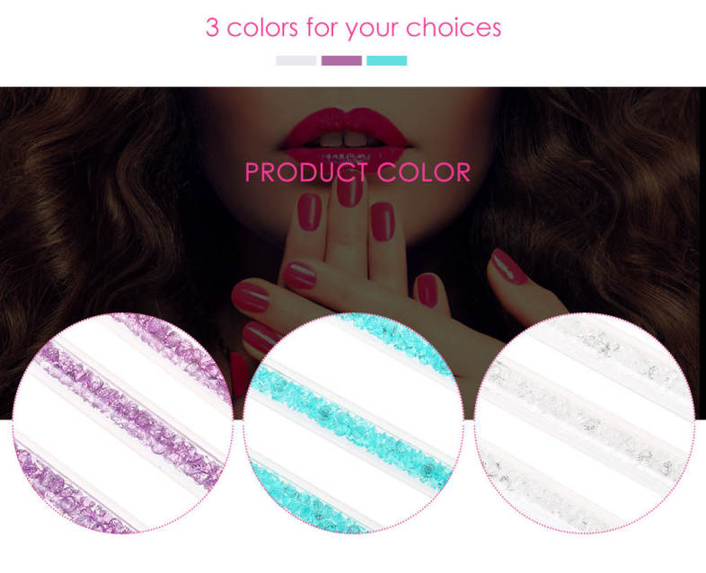 3pcs Rhinestone Handle Nail Silicone Paint Pen