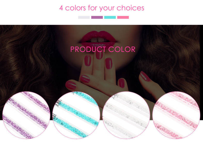 3pcs Rhinestone Handle Nail Silicone Paint Pen
