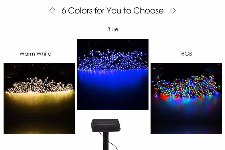 Solar Powered 12M 100 LEDs Light Strip Lighting Chains for Christmas Hallowmas