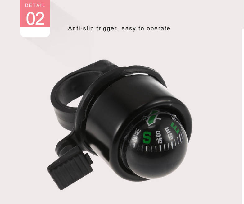Aluminum Alloy Bicycle Bell Bike Handbar Hore Ring with Compass