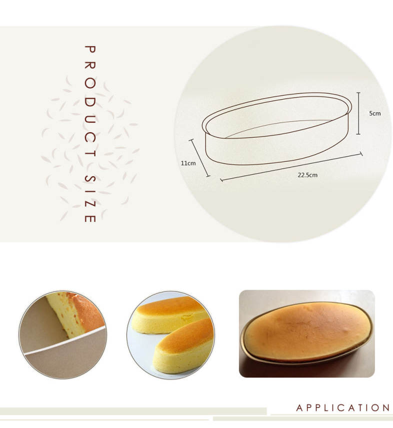 Oval Shape Carbon Steel Cheese Cake Mold Baking Tool