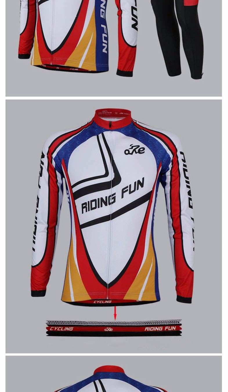 RIDING FUN Men Anti-UV Long Sleeve Riding Clothes Suit with 3D Sponge Padded