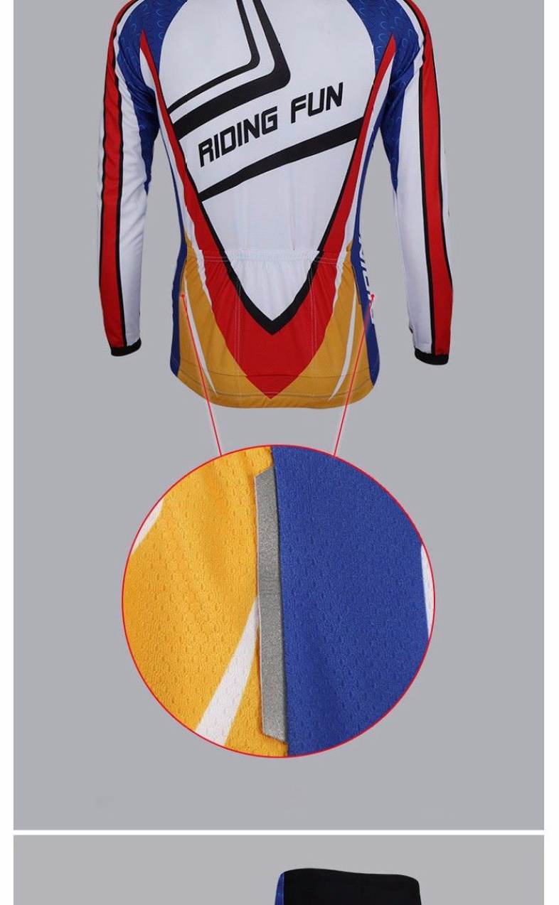RIDING FUN Men Anti-UV Long Sleeve Riding Clothes Suit with 3D Sponge Padded