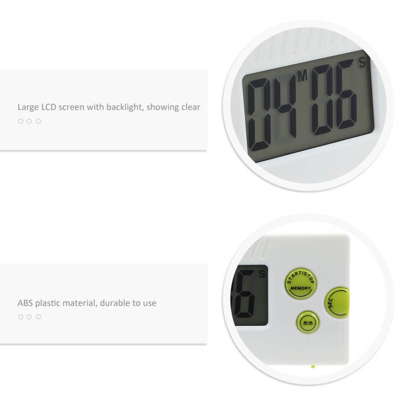 LCD Digital Kitchen Timer Magnetic Alarm Clock