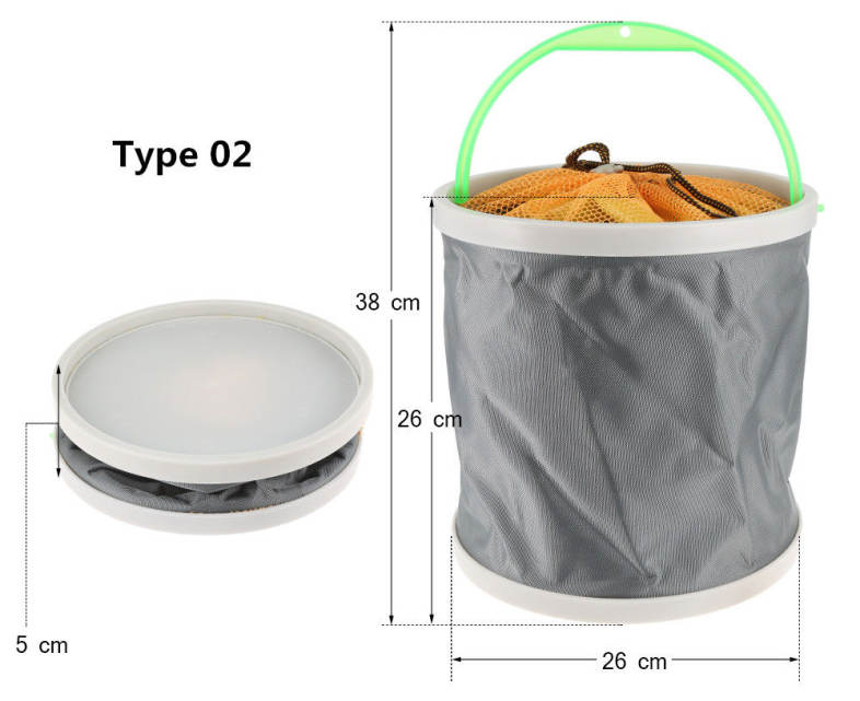Portable Canvas Folding Bucket for Outdoor Camping Fishing Car Washing