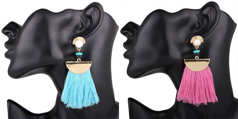 Women Faddish Tassel Threader Drop Earrings 
