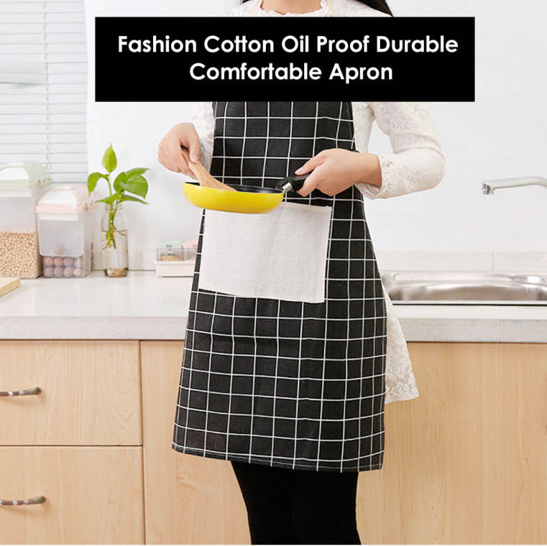 Kitchen Fashion Cotton Oil Proof Comfortable Apron