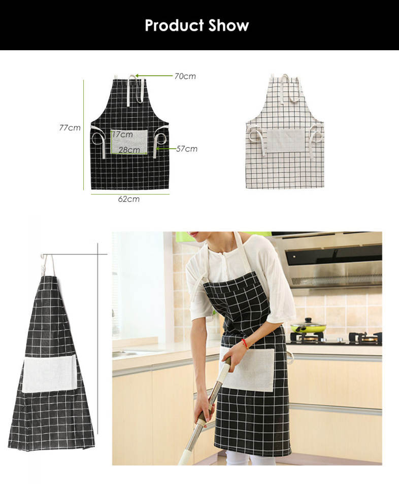 Kitchen Fashion Cotton Oil Proof Comfortable Apron