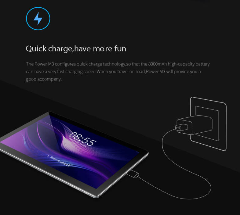 ALLDOCUBE Power M3 4G Phablet 10.1 inch Android 7.0 MTK6753 Octa Core 1.5GHz 2GB RAM 32GB ROM Type-C OTG 